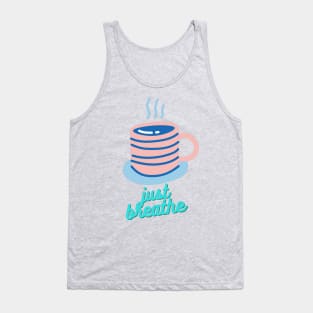 Relaxing Morning Coffee Pink Themed Tank Top